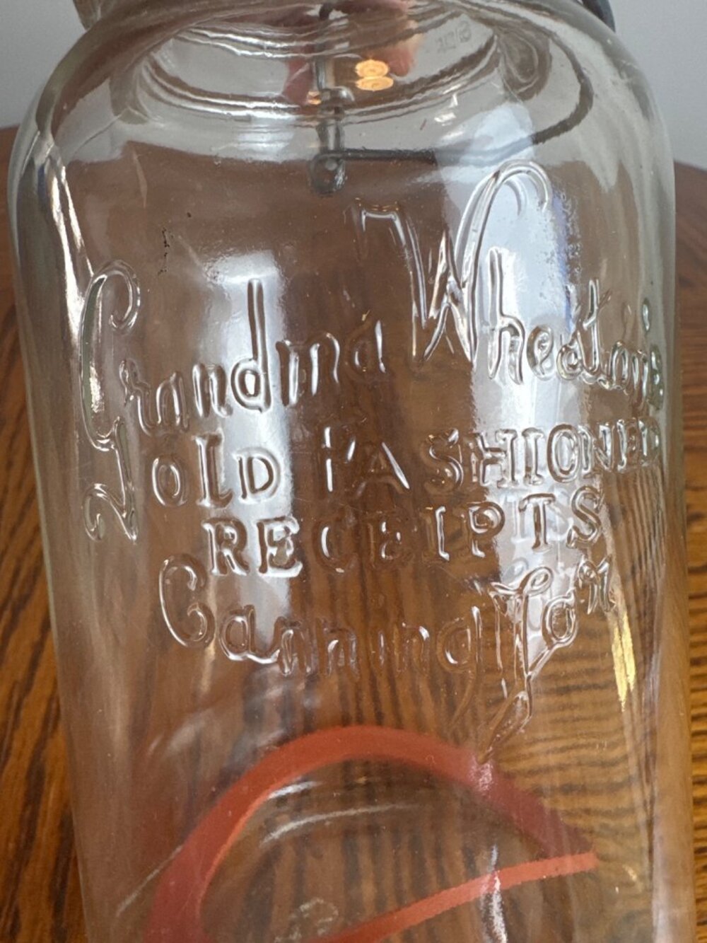Grandma Wheaton's Old Fashioned Receipts Canning Jar - Picture 2 of 5
